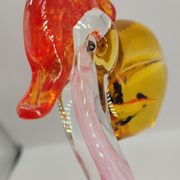 Vintage Murano Hand Blown Art Glass Pelican Bird Multicolo Figurine Paper Weight - Picture 8 of 9